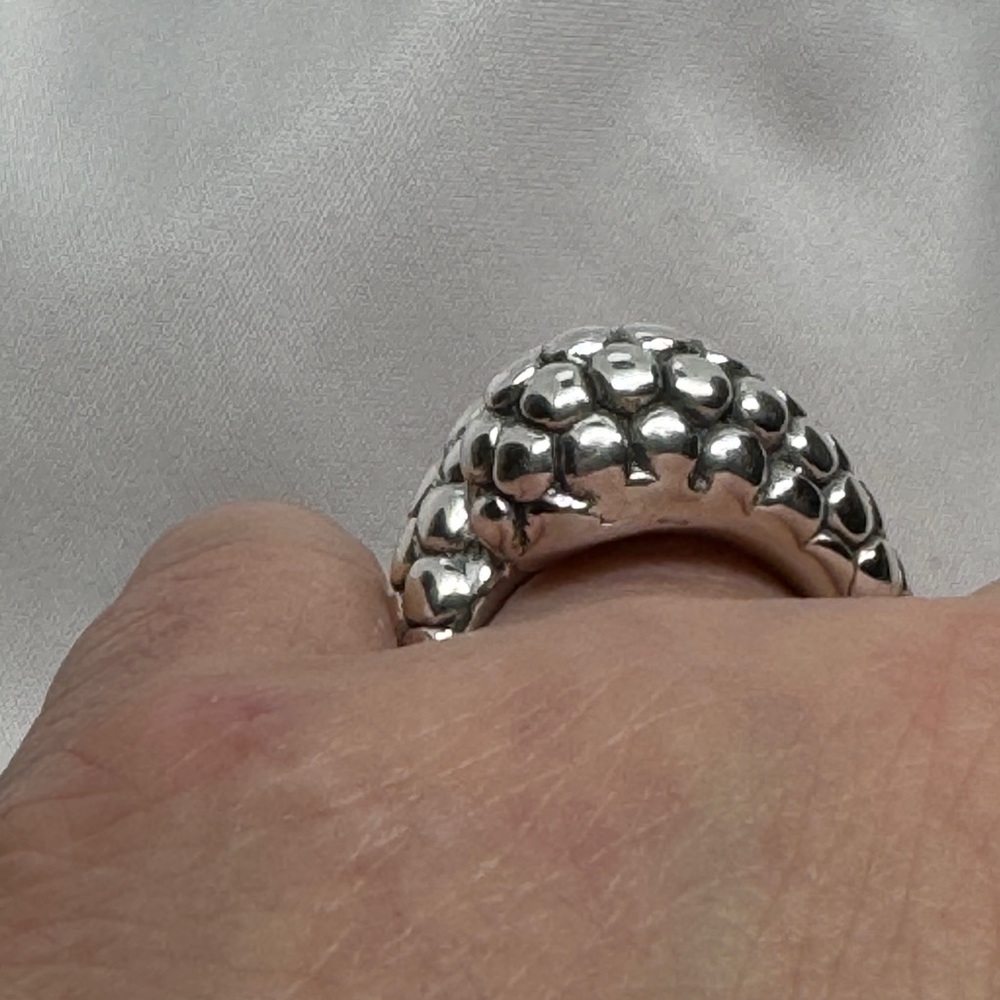 🌹Sterling Silver Snake skin tube bypass Ring - Picture 7 of 9